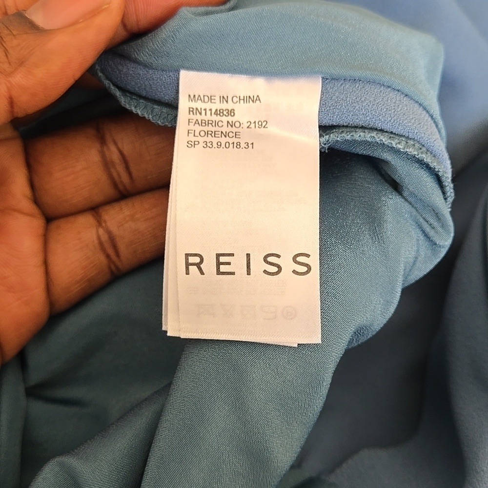 Rare Reiss Florence Short Sleeve Tailored Jumpsuit Teal Blue Fancy Formal - Picture 14 of 14